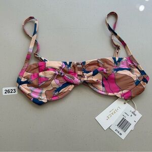 L Space Eco Chic Econyl® Rose Bikini Top Color Sundazed Floral Size S NWT